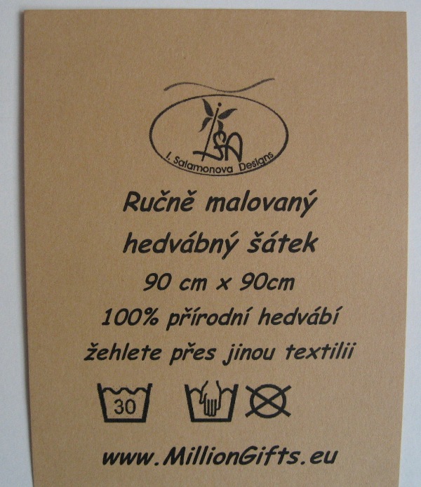 Malovaná hedvábná šála, zahrada v pološeru (3)