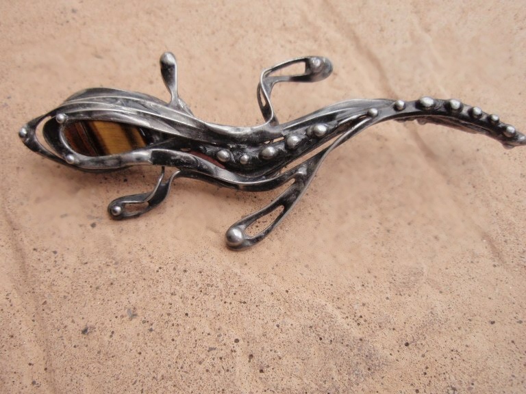 Originální brož - Ještěrka