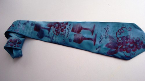 Originální modrá kravata pro vinaře  