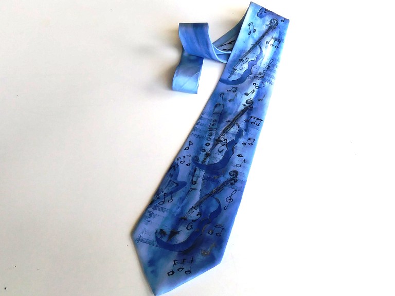 Originální kravata, Sen muzikanta, modrá