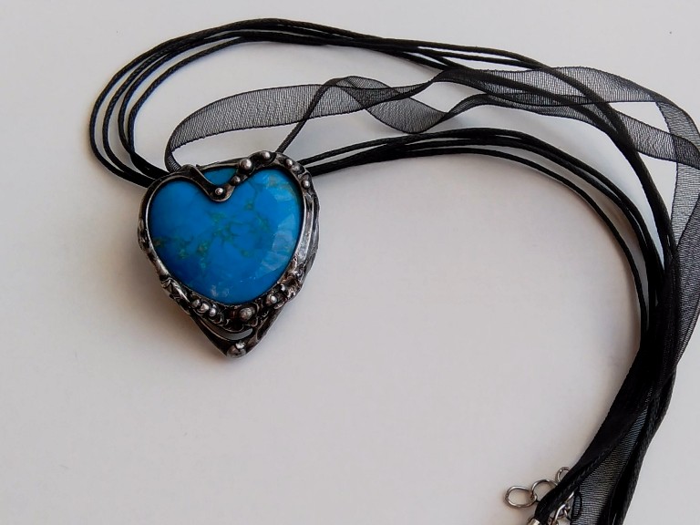 Přívěšek modré srdíčko z tyrkysu