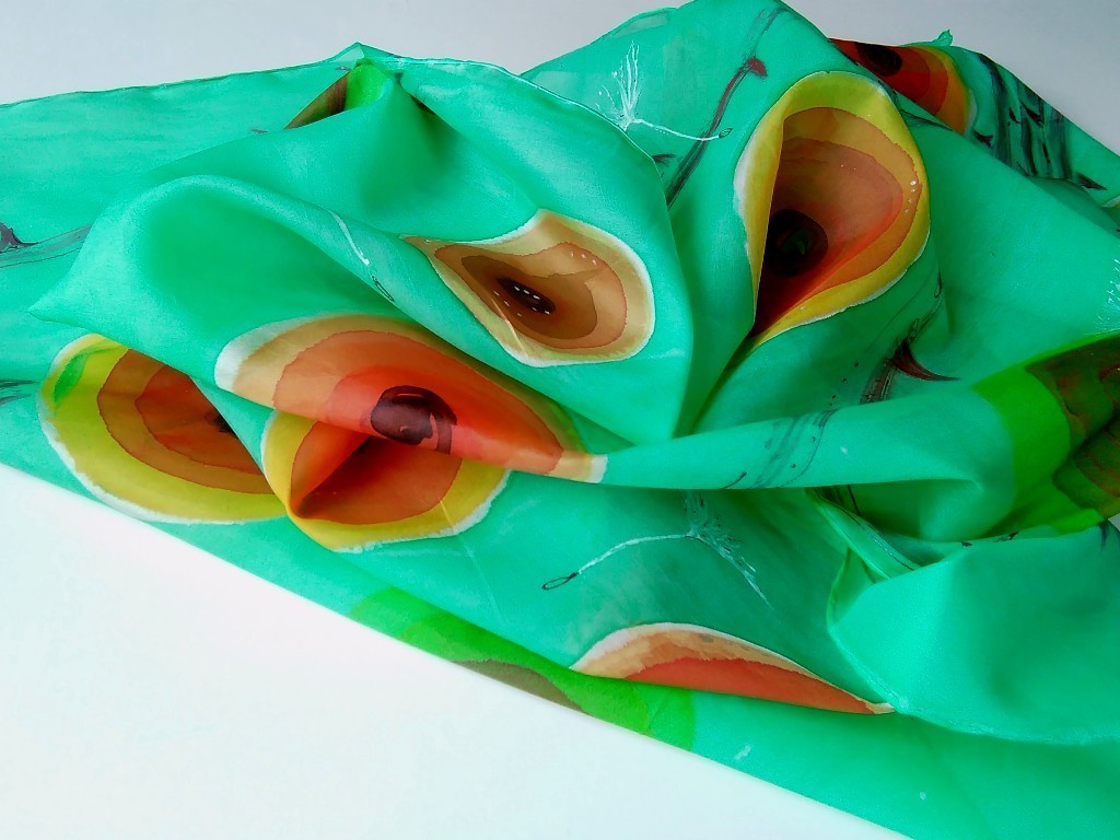 Malovaná hedvábná šála, Trnová koruna