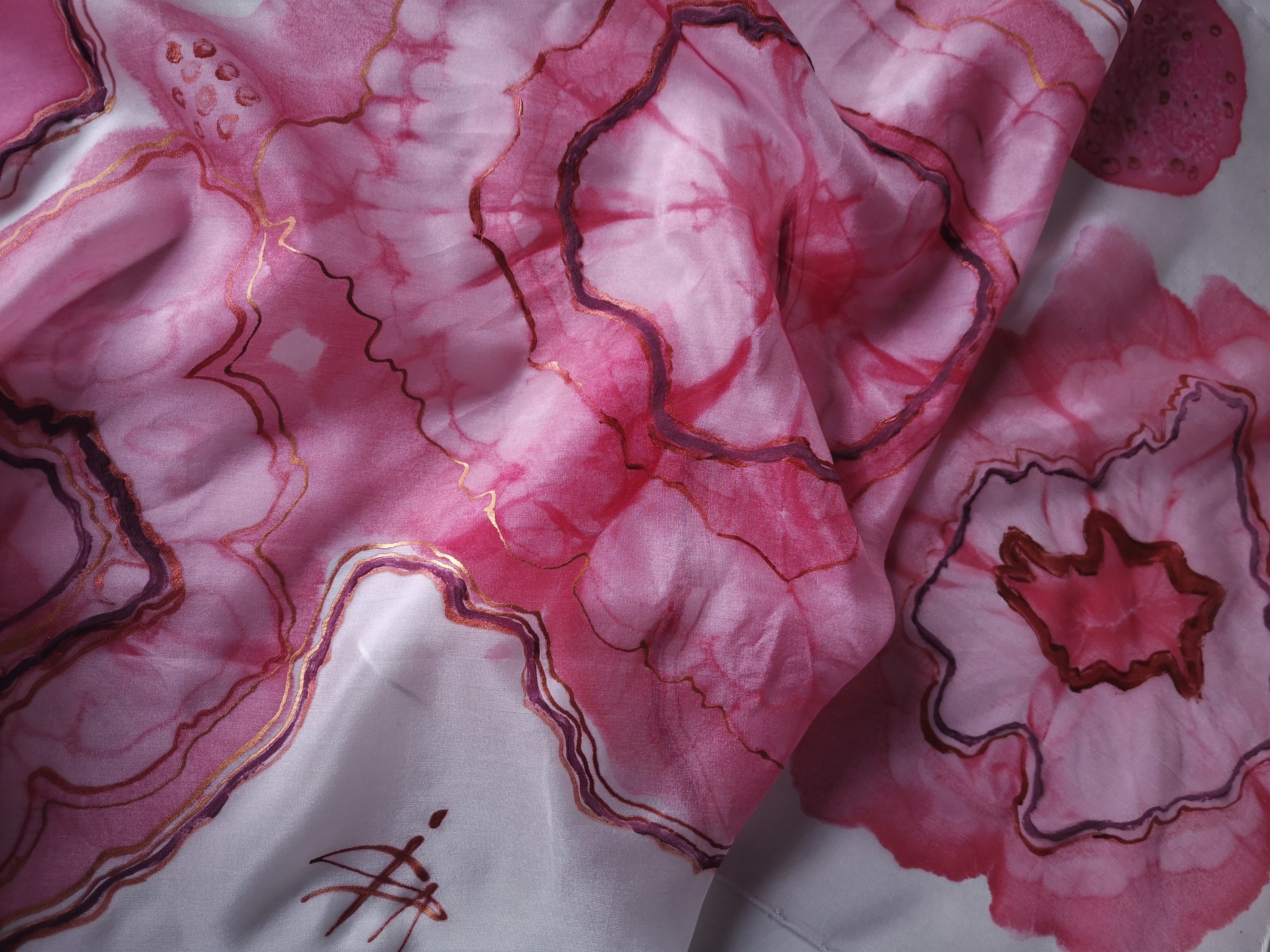 Originální šála - Plátky achátů v červené