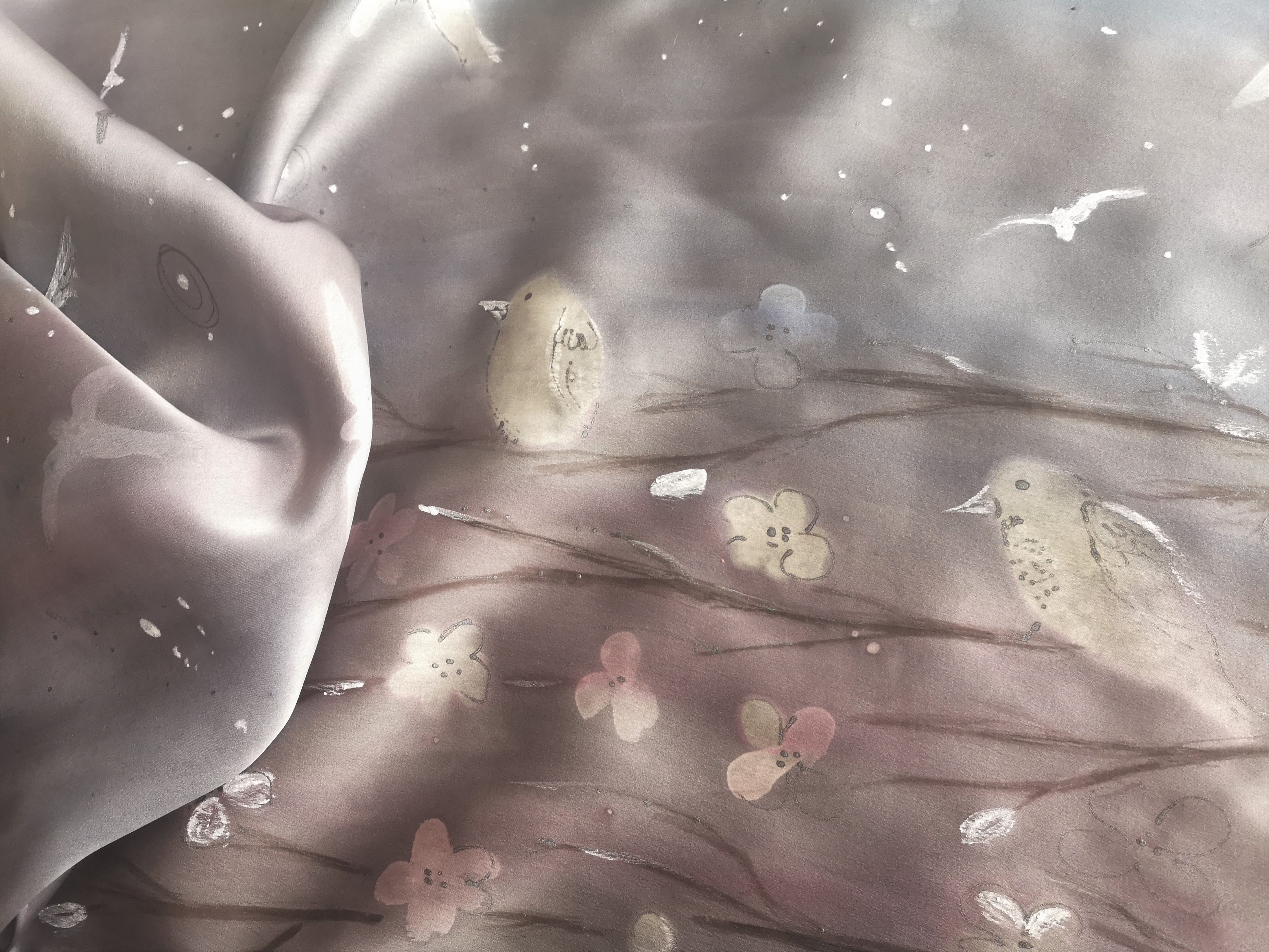 Luxusní hedvábný šál Pod noční oblohou