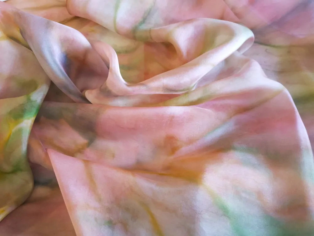 Hedvábné pareo - Popel z růží