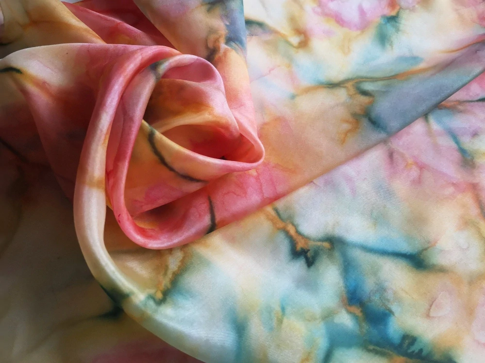 Hedvábný originální šátek - Akvarel letní náladička