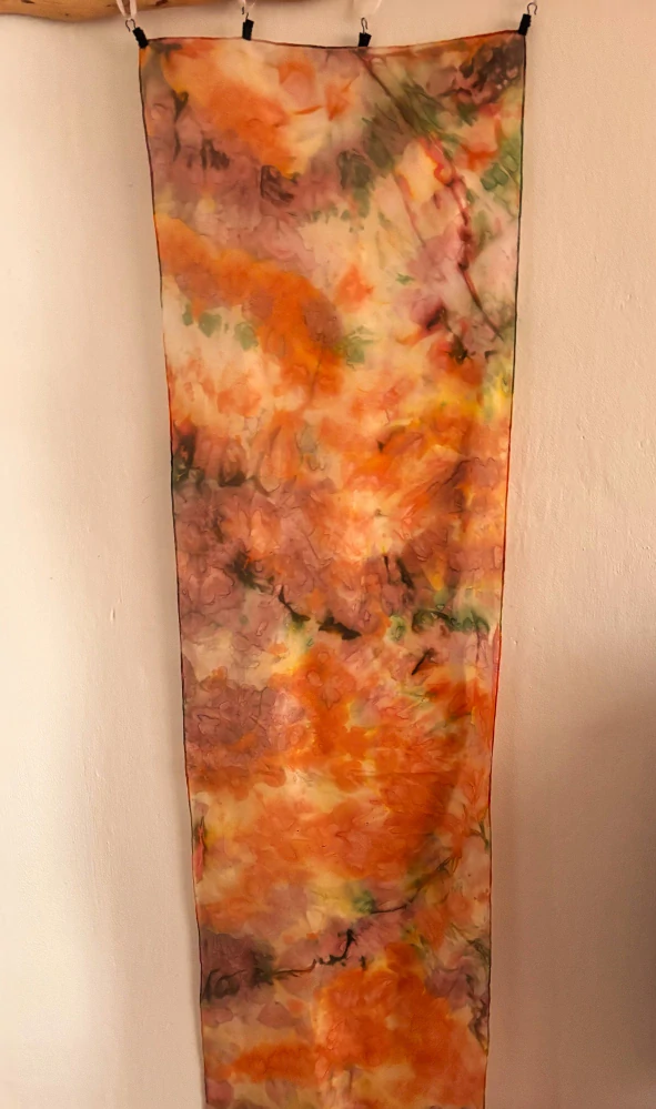 Originální hedvábná šála Oranžáda s bylinkami