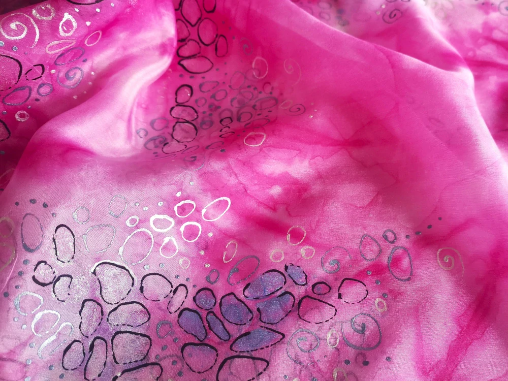 Hedvábná šála - Originální magenta