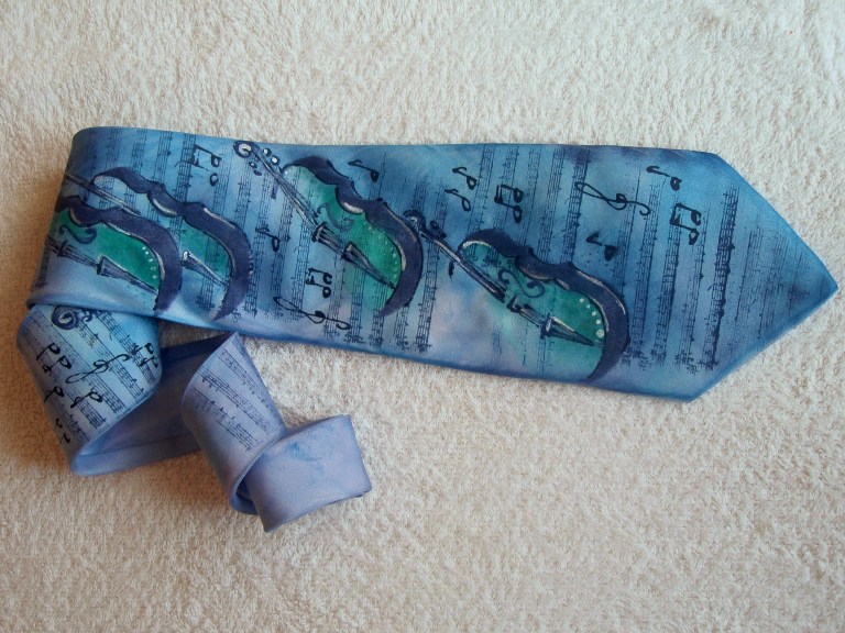 Originální kravata, hudební motiv,