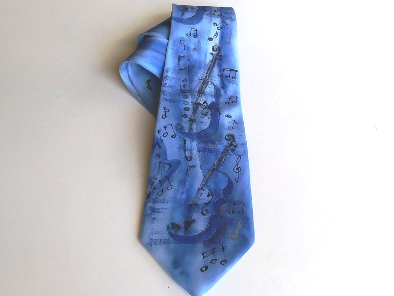 Originální kravata, Sen muzikanta, modrá