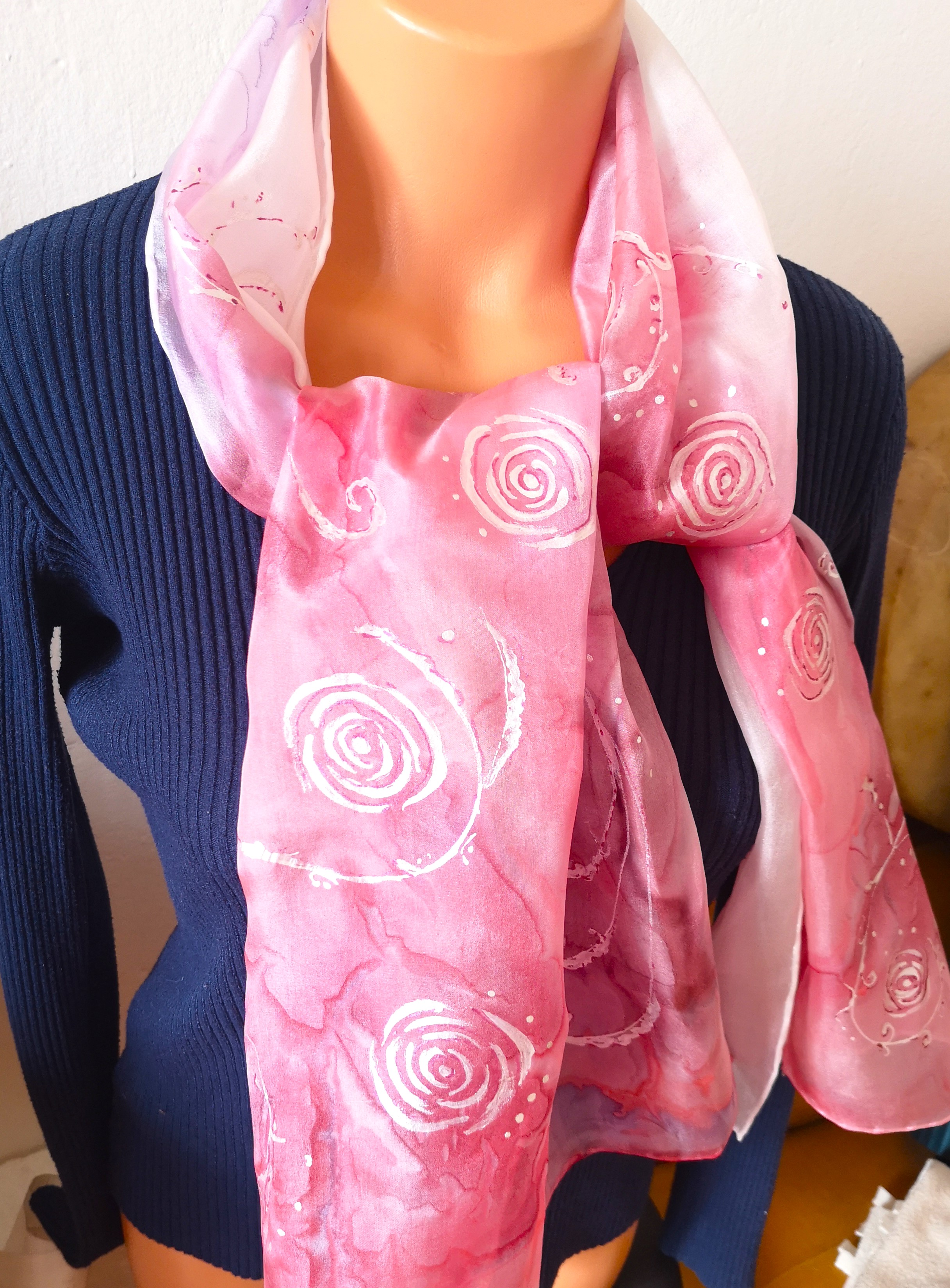 Hedvábná šála - Malinová