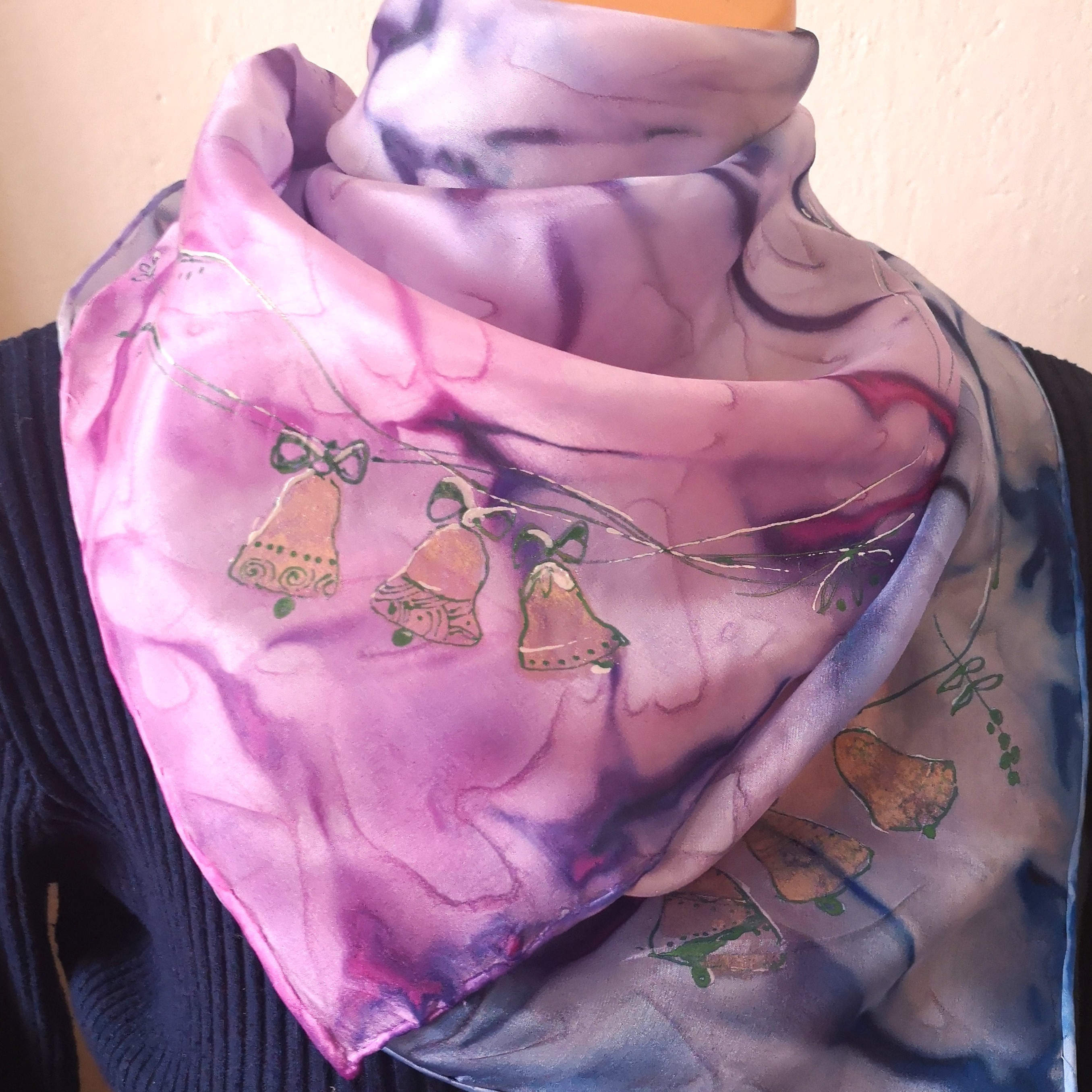 Hedvábný šátek - Zvonky štěstí