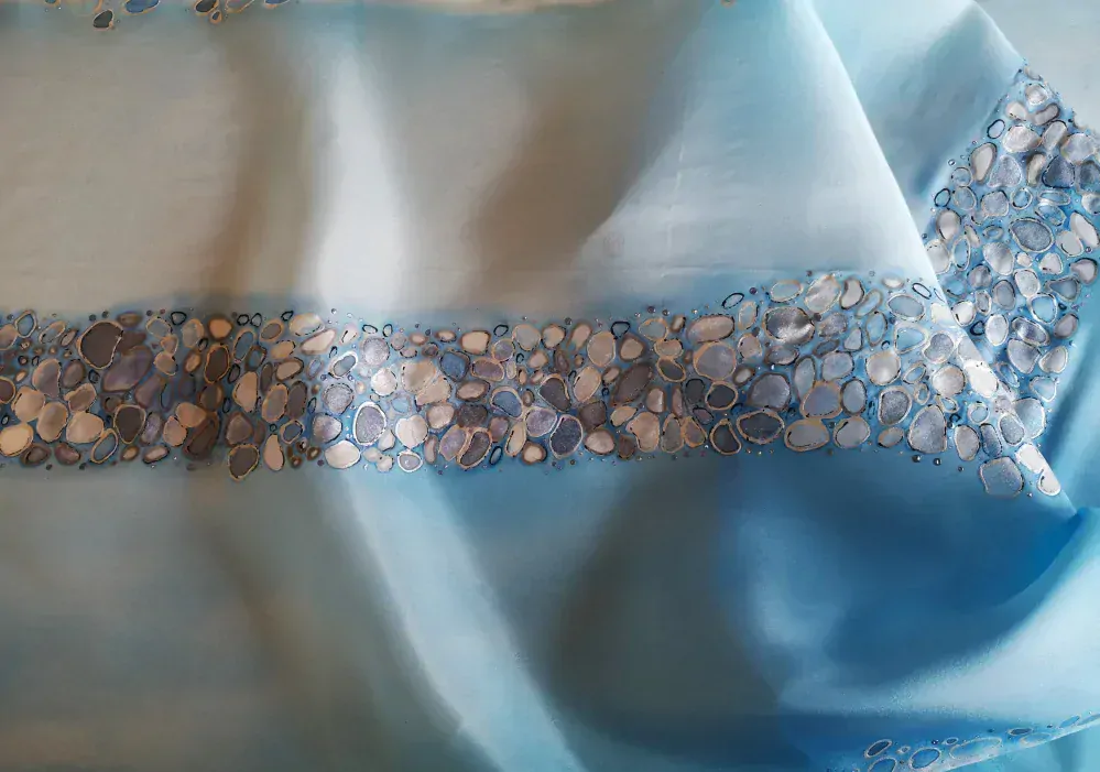 Luxusní hedvábná šála - Nebeská