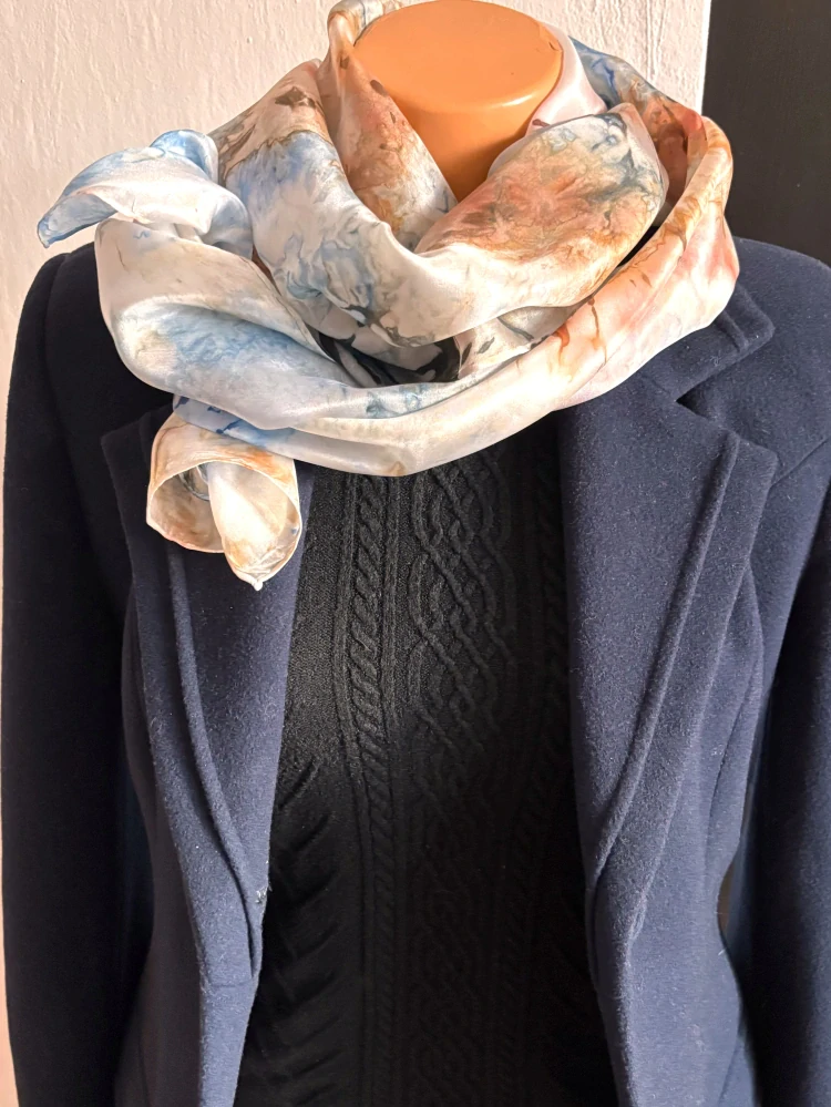 Hedvábná společenská šála - Vzpomínka na léto