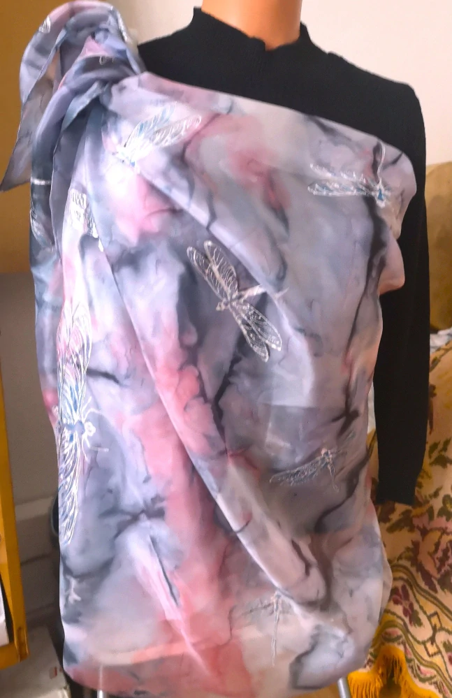 Hedvábné pareo - Vážky v pološeru