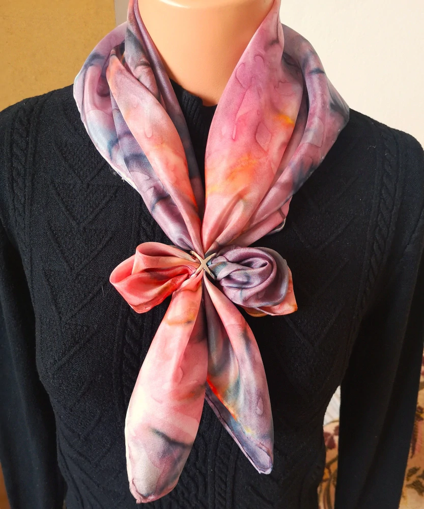 Hedvábný šátek do košile - Stmívání v poušti