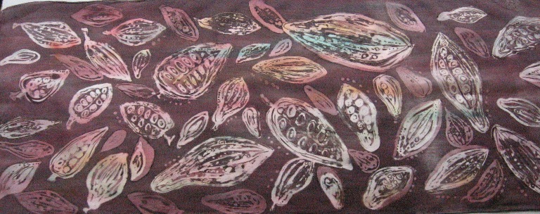 Originální hedvábná šála kakaová