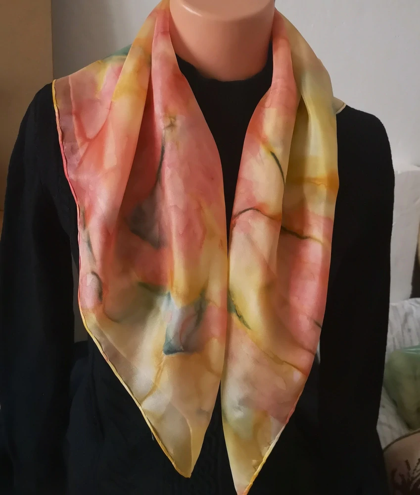 Hedvábný originální šátek - Akvarel letní náladička