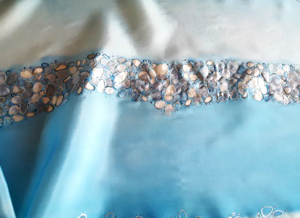 Luxusní hedvábná šála - Nebeská