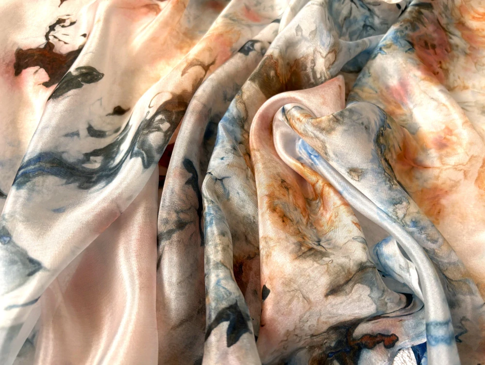 Hedvábná společenská šála - Vzpomínka na léto