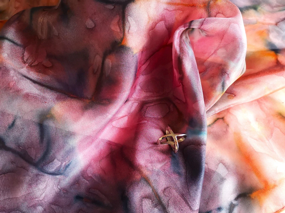 Hedvábný šátek do košile - Stmívání v poušti