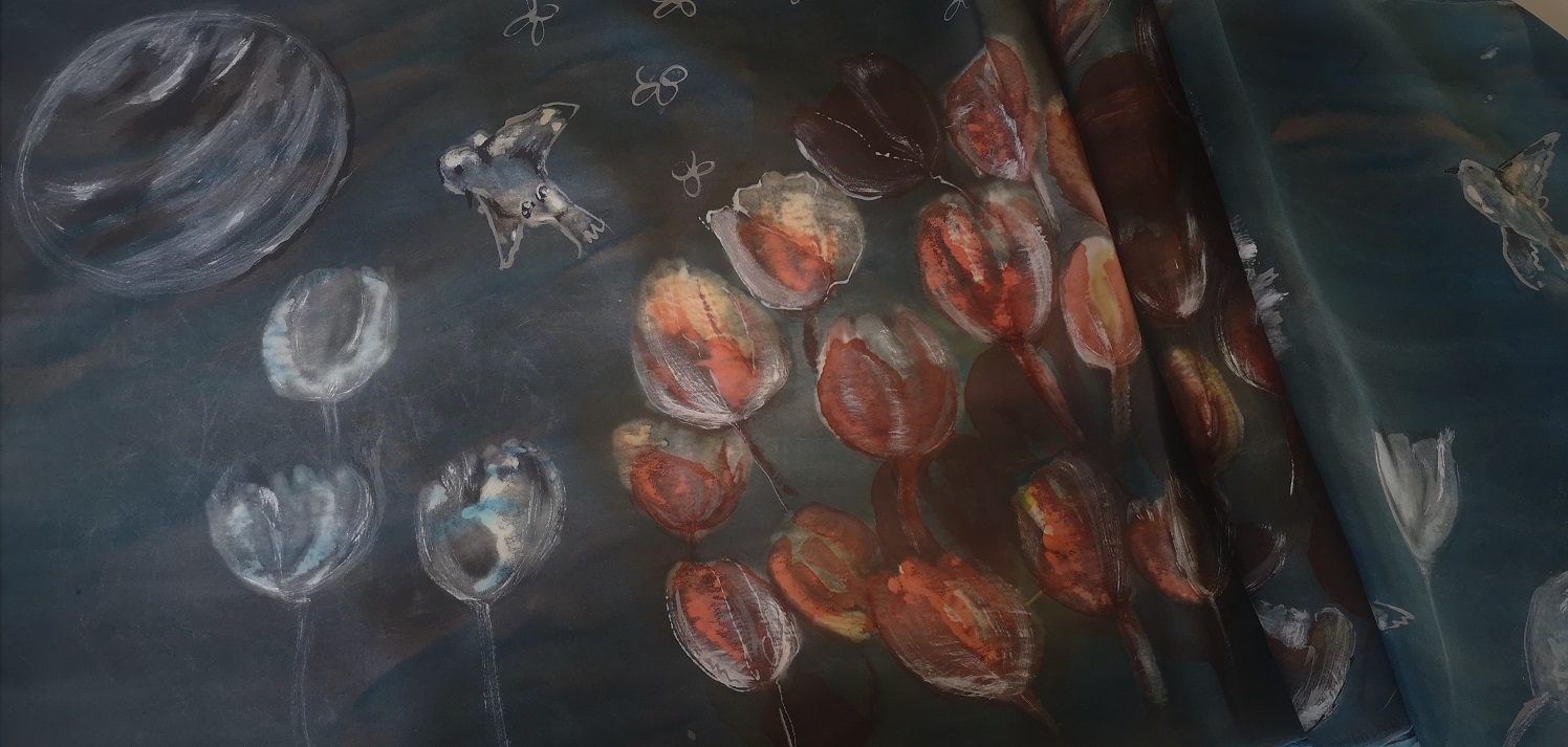 Originální šátek - Tma v zahradách