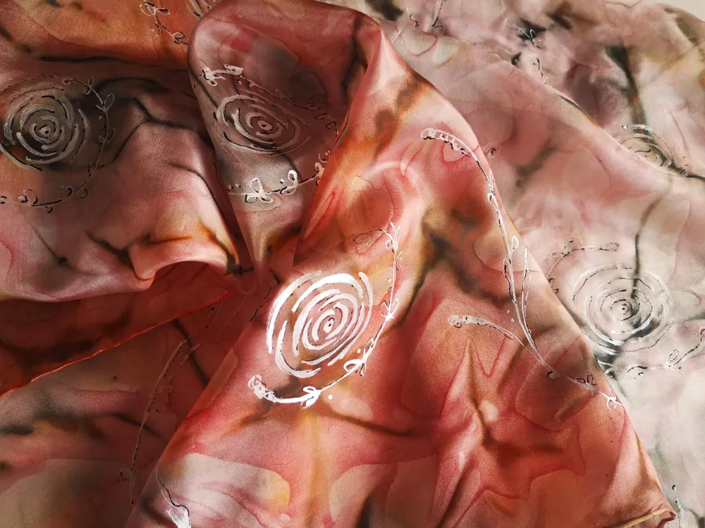 Letní hedvábný šátek- Proud životní energie